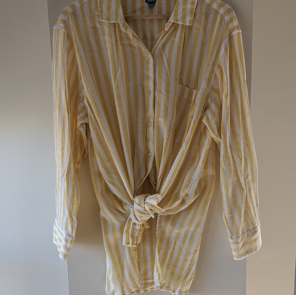 Aerie like new longline striped button up